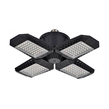 80W Deformable LED Garage Ceiling Lights with 4 Adjustable Panels