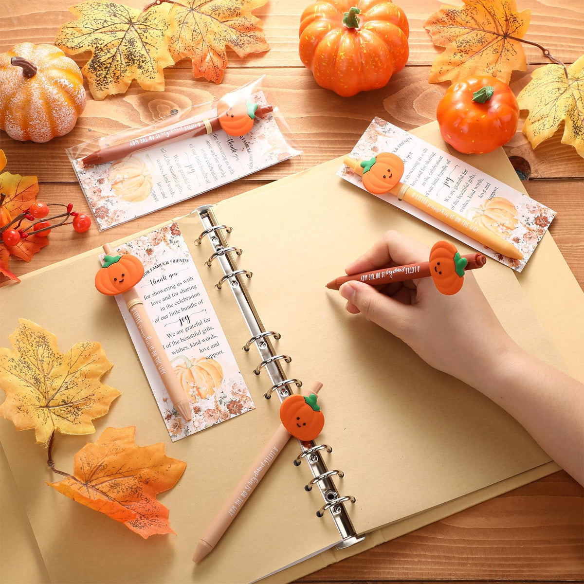 Watersay 18 Sets Thanksgiving Pumpkin Baby Shower Favors Fall Ballpoint Pens