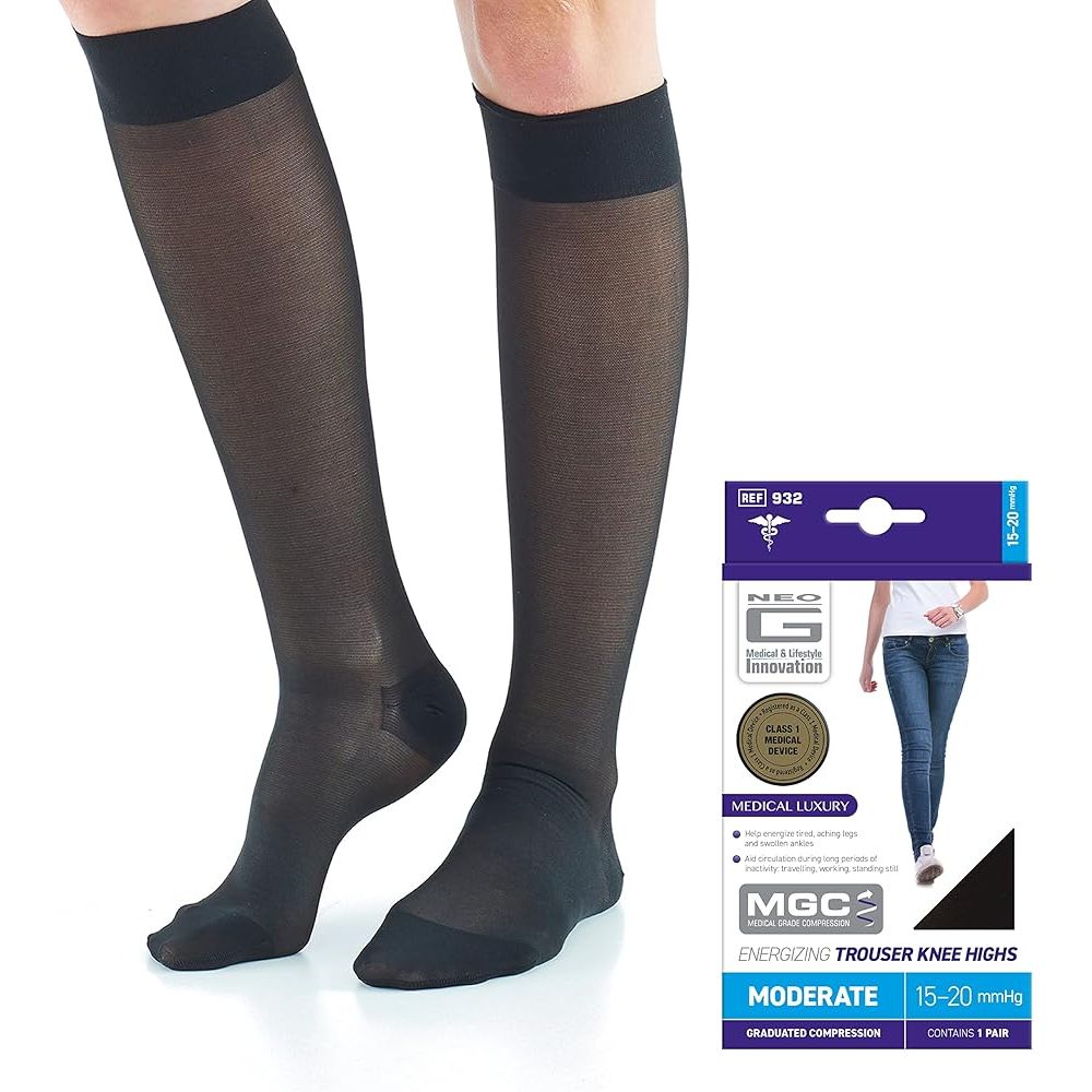Neo G Energizing Knee High Compression Socks - Black (Large)