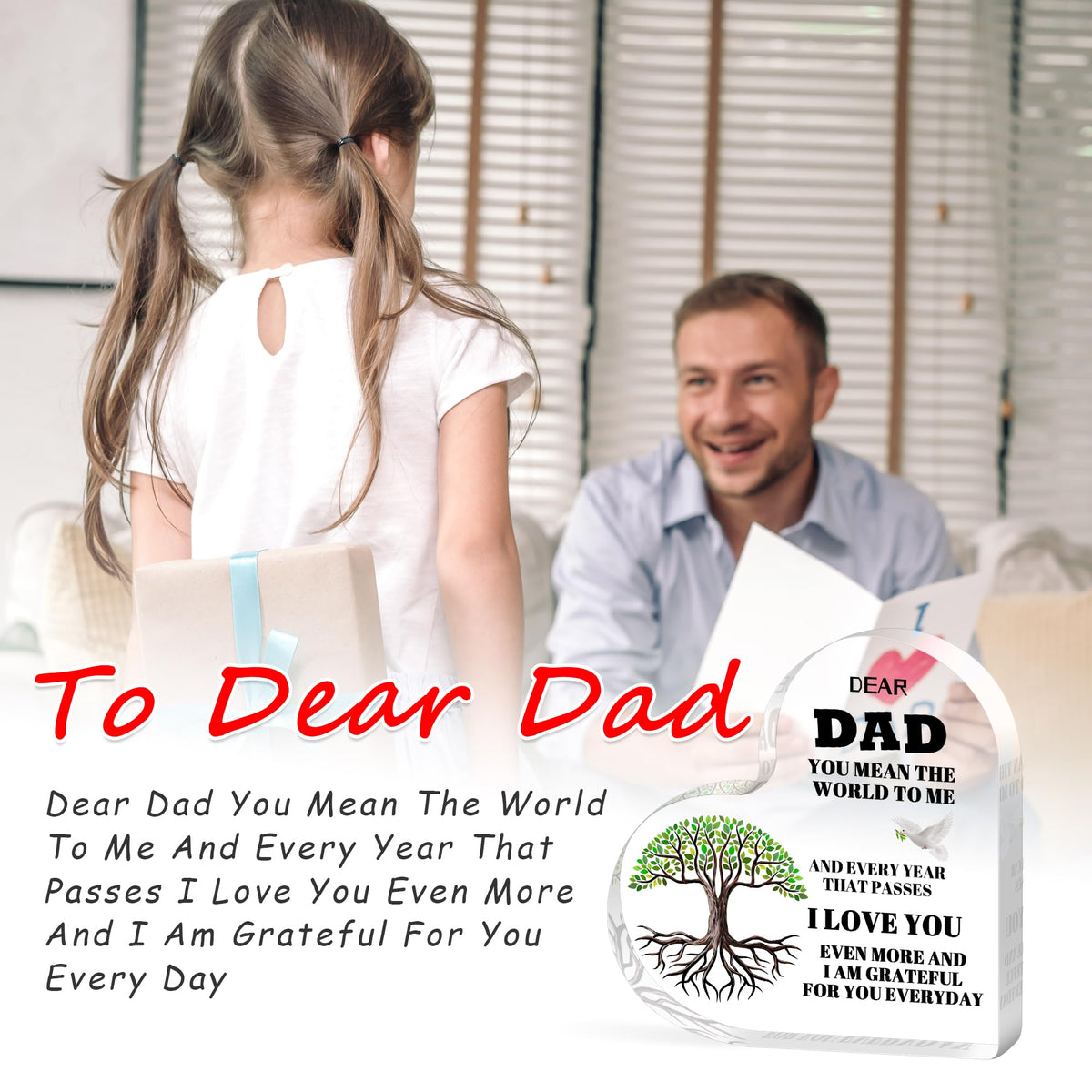 AmazerPad Gifts For Dad Acrylic Puzzle Plaque Desk Decor 5.1x5.1 In Cool Dad