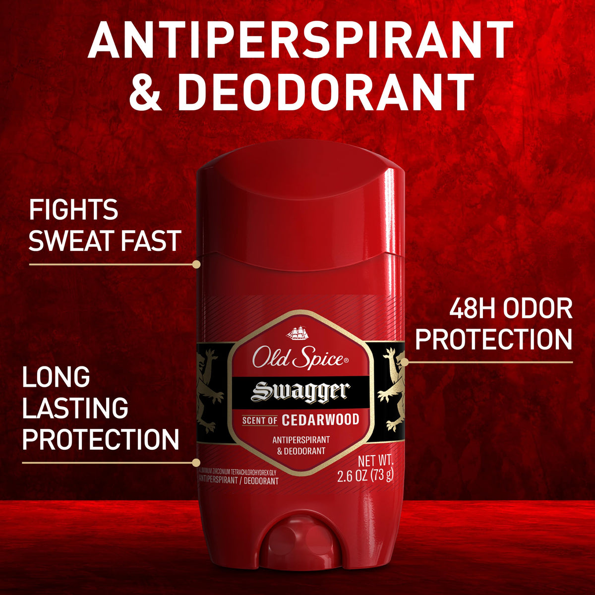 Old Spice Red Zone Men's Invisible Solid Anti-Perspirant Deodorant Swagger 3.4oz