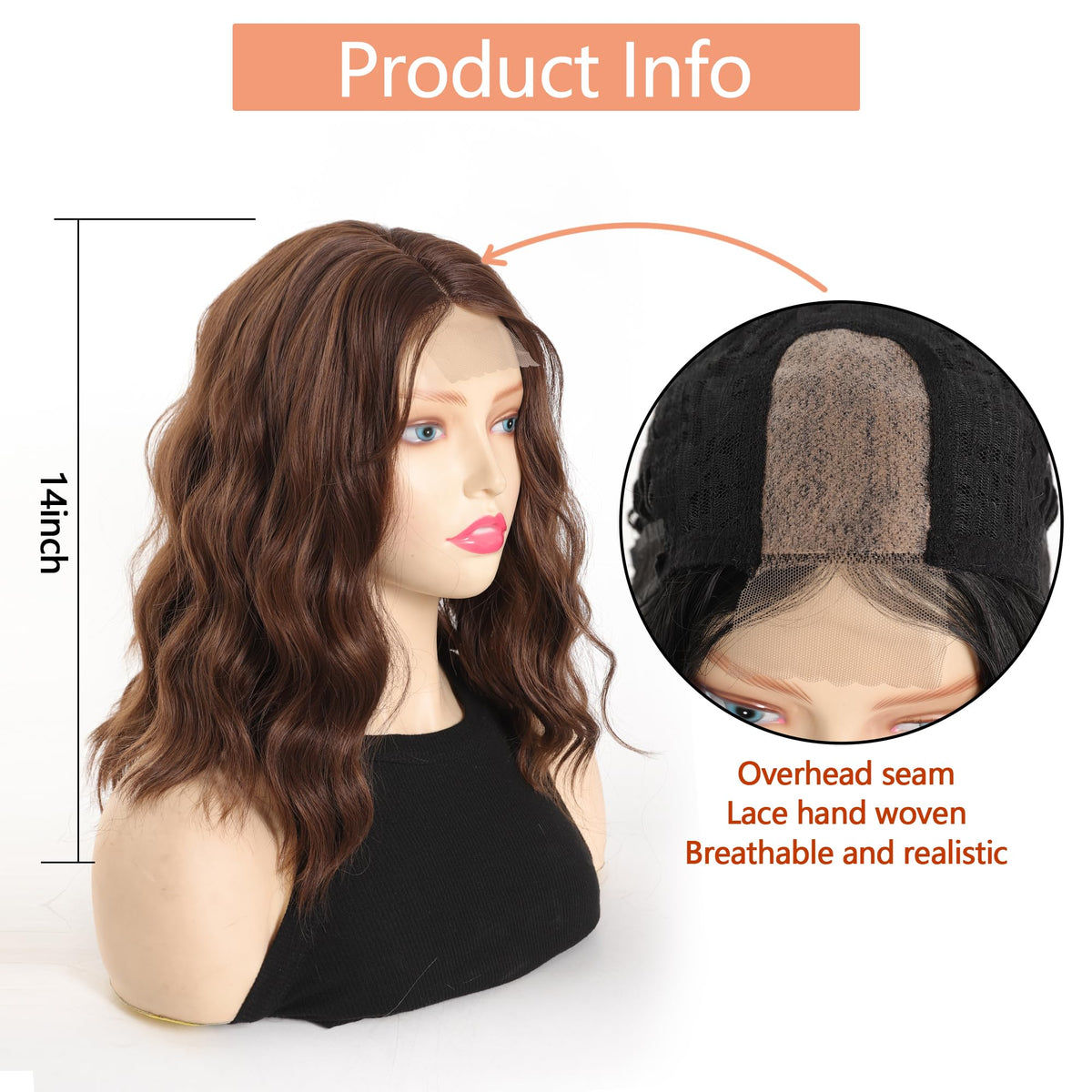 Maforsoon Wigs for Women Short Wave Synthetic Wig 14inch