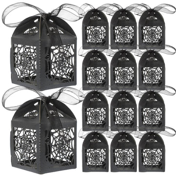 BESTOYARD Halloween Hollow Die-Cut Candy Boxes Black 8.27x4.53in 50pcs