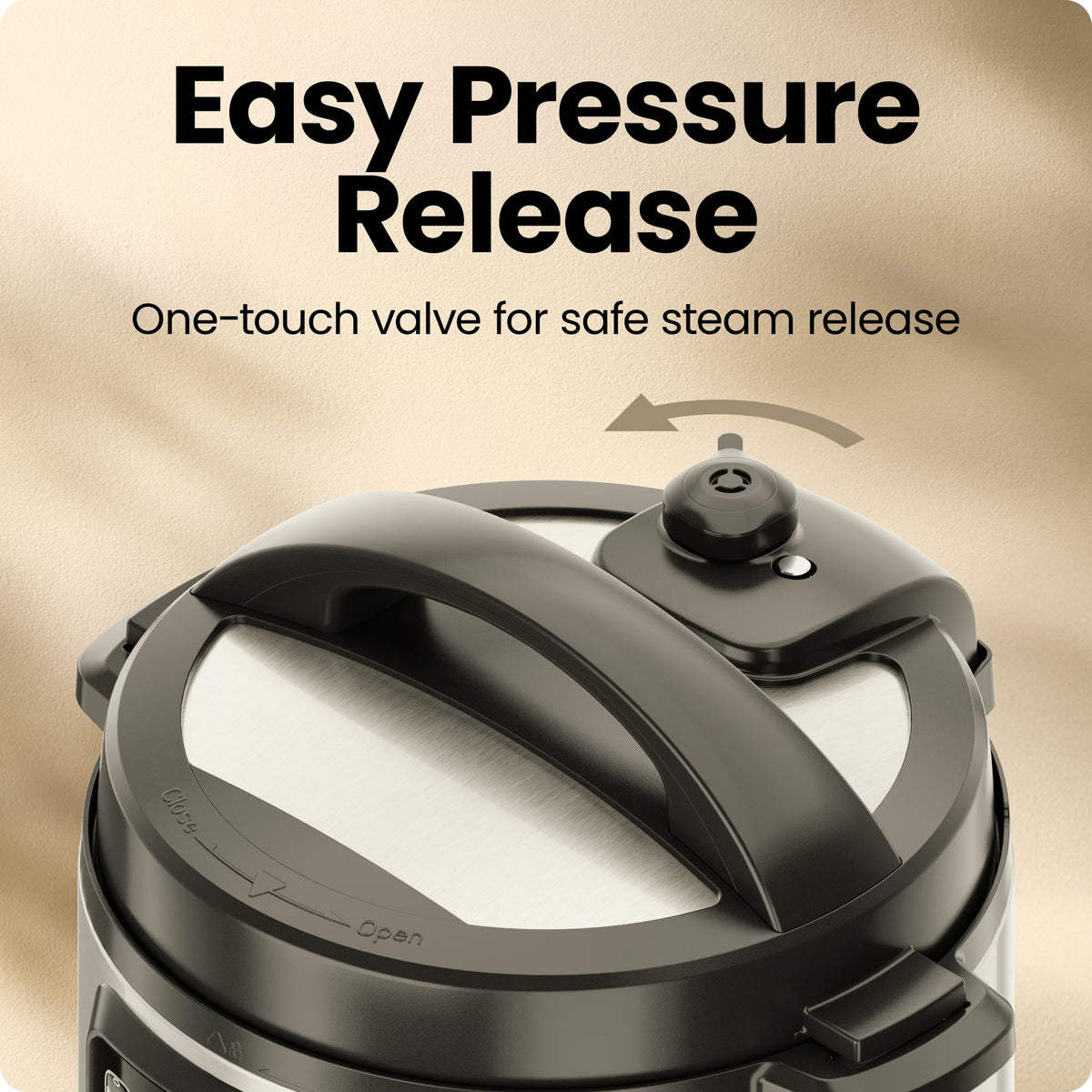 Chefman 13-in-1 Electric Pressure Cooker, 6-Quart Multicooker with Touchscreen Controls, Slow Cooker, Steamer, Sauté, Soup, Chili, Delay Start & Keep Warm, Stainless Steel