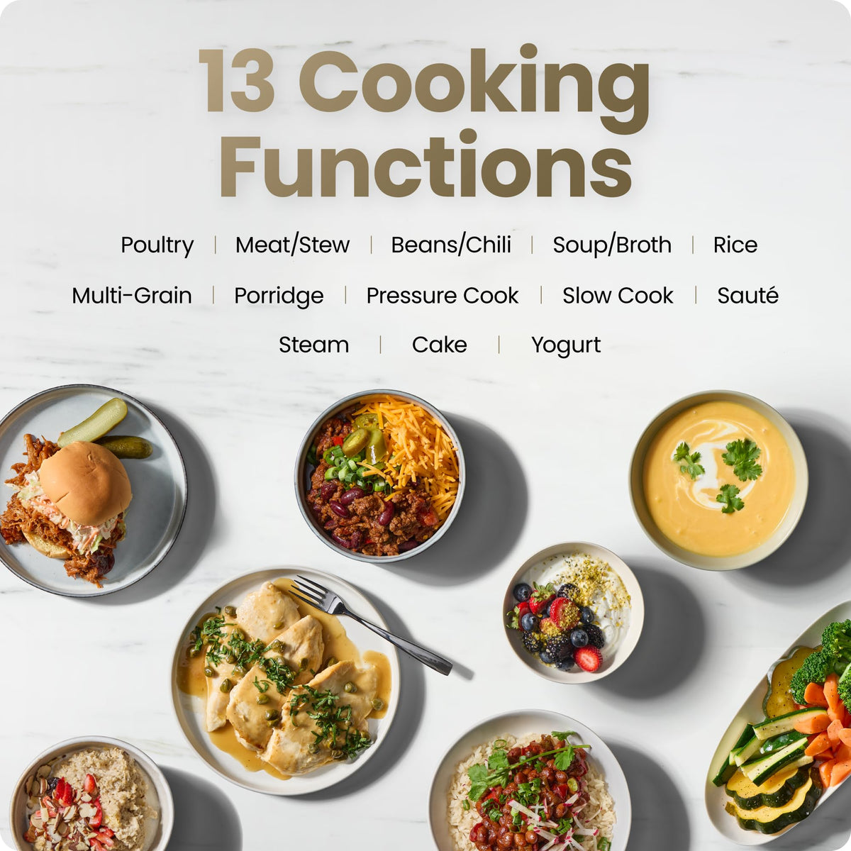 Chefman 13-in-1 Electric Pressure Cooker, 6-Quart Multicooker with Touchscreen Controls, Slow Cooker, Steamer, Sauté, Soup, Chili, Delay Start & Keep Warm, Stainless Steel