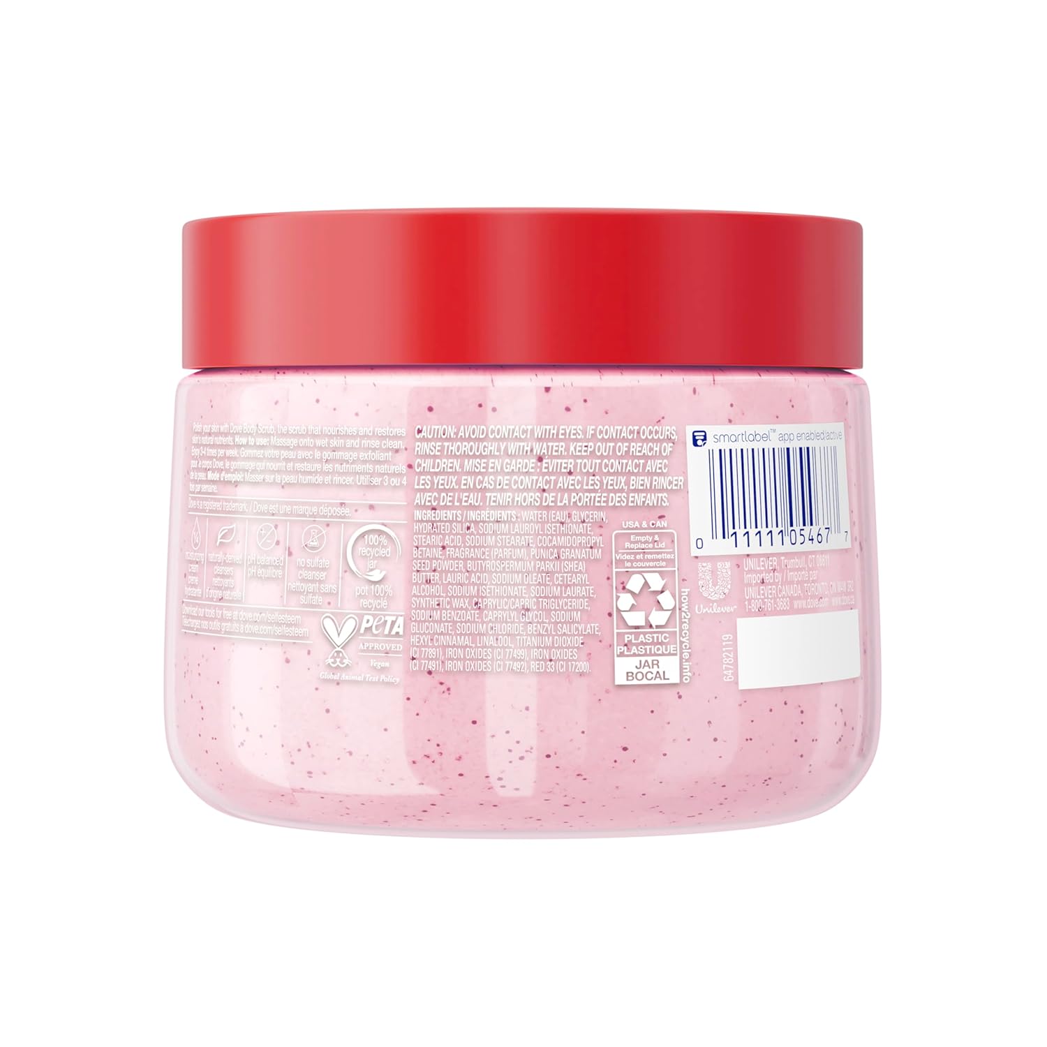 Dove Pomegranate & Shea Butter Body Scrub Exfoliates and Deeply Nourishes for Smooth, Radiant Skin 15 oz