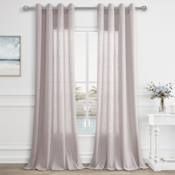 Aersas Champagne Linen Curtains 52x108in 2 Panels Grommet Light Filtering