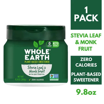 Whole Earth Stevia Leaf & Monk Fruit Plant-Based Sugar Alternative 9.8 oz