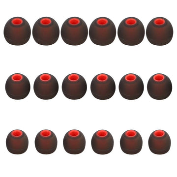 DMZHY Ear Bud Replacement Pieces Silicone Ear Tips Earbud Tips Replacement Earbud Tips Earbud Cover Silicone Fit for in-Ear Headphones(Inner Hole from 3.8mm-5.1mm Earphones) 9 Pairs SML Red/Black