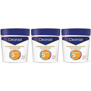 Clearasil Ultra Stubborn Acne Control 5 In 1 Daily Pads 90 Count Jar