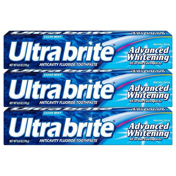 Ultra Brite Advanced Whitening Fluoride Toothpaste, Clean Mint - 6 Oz