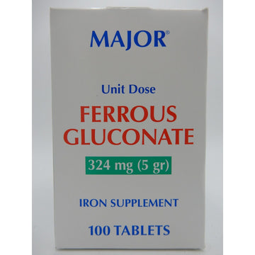 Major Ferrous Gluconate 324 Mg (5 Gr), 100 Unit DoseTablets 820555019001VL