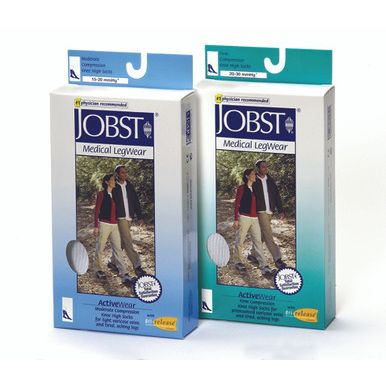 Jobst 110480 Activewear Compression Socks, 15-20 mmHg, Knee High, Medium, White
