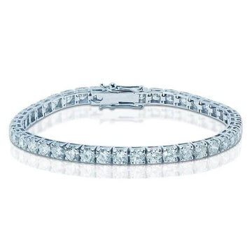 9 Ct Genuine Round-Cut Real Diamond Tennis Bracelet 7" 14K White Gold