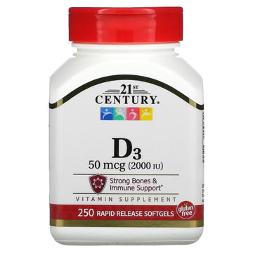 21st Century Vitamin D3 2000 IU - 250 Softgels