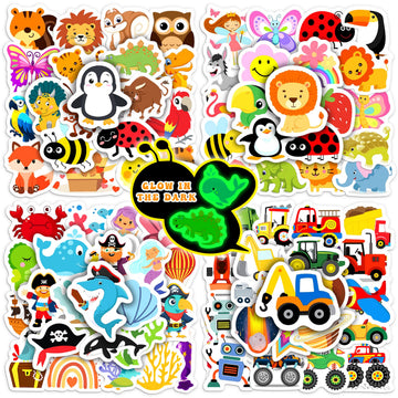 Bolcguri Cartoon Water Bottle Stickers 100 pcs Waterproof Vinyl Decals Colorful
