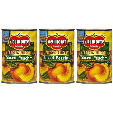 Del Monte Yellow Cling Sliced Peaches In 100% Juice Canned Fruit