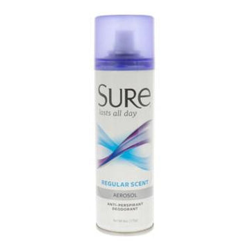 Sure Anti Perspirant Deodorant, Aerosol, Regular Scent 6 Oz