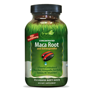Irwin Naturals Concentrated Maca Root And Ashwagandha, 75 Liquid Soft-Gels