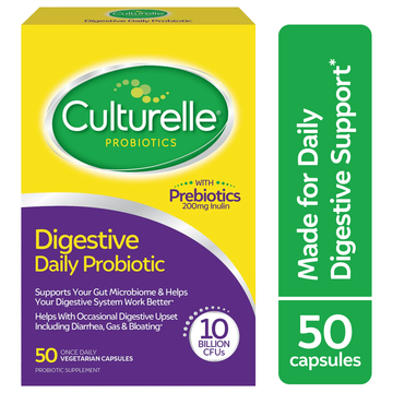 Culturelle Daily Probiotic, Digestive Health, Vegetarian Capsules 50 ct