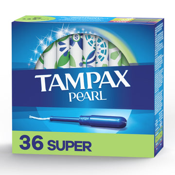 Tampax Pearl Tampons Super Absorbency With Leak Guard Braid, Unscented