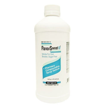 Humco Flavor Sweet Sugar Free Compounding Syrup Vehicle, Cherry, 16 Oz