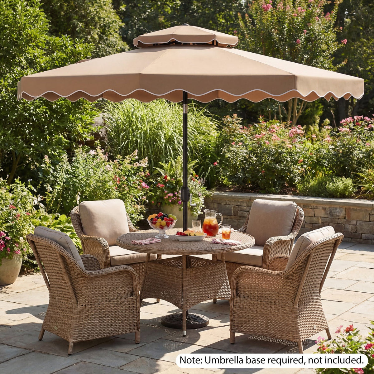 9 Feet Patio Umbrella with Push Button Tilt and Crank