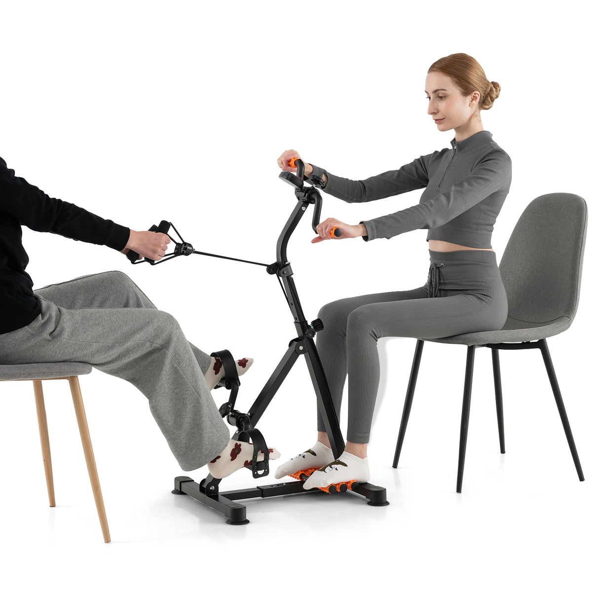Adjustable LCD Pedal Exercise Bike with Massage-Yellow