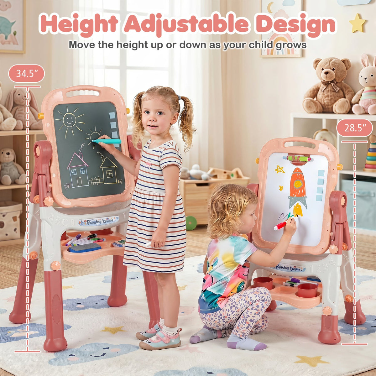 Kids Art Easel with Adjustable Height & 22 Accessories