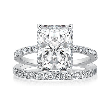 Rodiffy Moissanite 3.5 Ct Radiant Cut White Gold Wedding Ring For Women