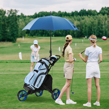 Folding 3 Wheels Golf Push Cart with Bag Scoreboard Adjustable Handle