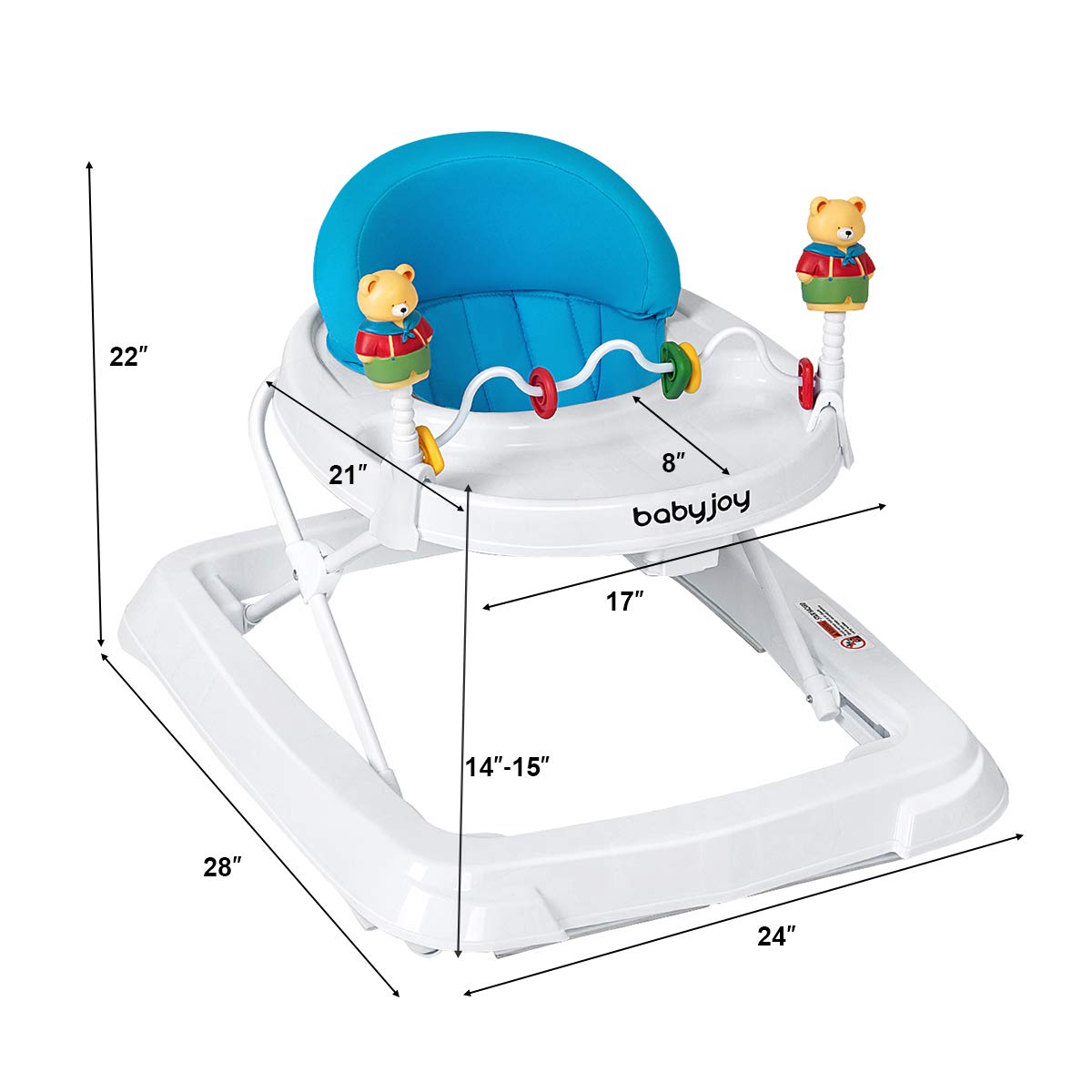 Adjustable Height Removable Folding Portable Baby Walker