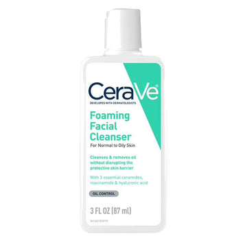 CeraVe Foaming Facial Cleanser, Liquid, 3 fl oz (Travel Size)