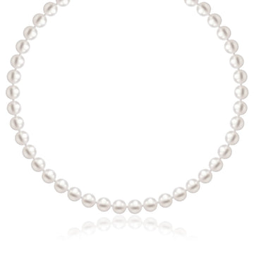 14k Yellow Gold Necklace with White Freshwater Cultured Pearls (6.0mm to 6.5mm)