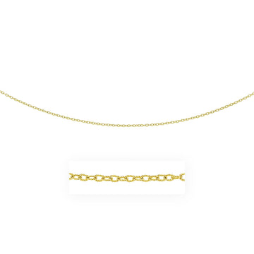 14k Yellow Gold Pendant Chain with Textured Links (2.50 mm)