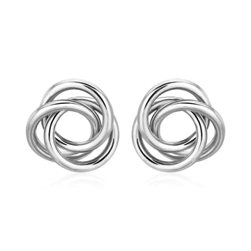 Polished Open Love Knot Earrings in Sterling Silver