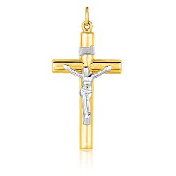 14k Two Tone GoldCross Pendant