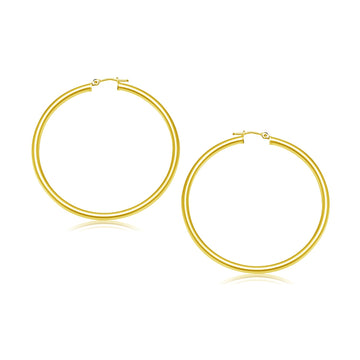 14k Yellow Gold Polished Hoop Earrings 30 mm