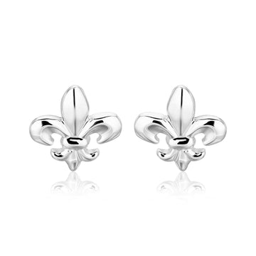 Sterling Silver Fluer De Lis Earrings