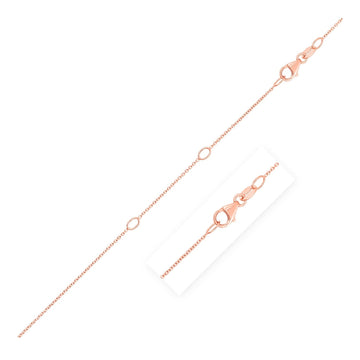 Double Extendable Cable Chain in 14k Rose Gold (1.0mm)