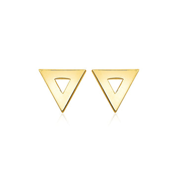 14 k Yellow Gold Polished Open Triangle Post Earrings