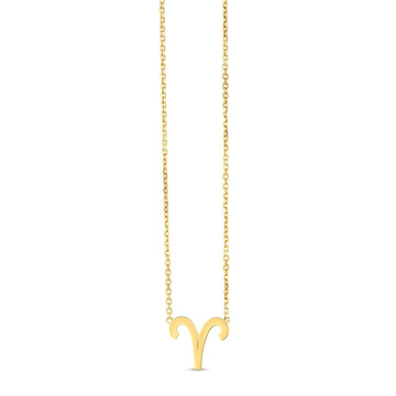 14K Yellow Gold Aries Necklace