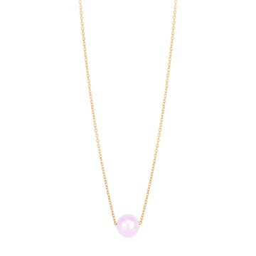 14k Rose Gold Pearl Solitaire Necklace