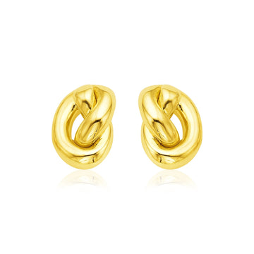 14k Yellow Gold Polished Knot Earrings