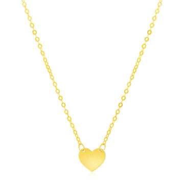 14k Yellow Gold Polished Mini Heart Necklace