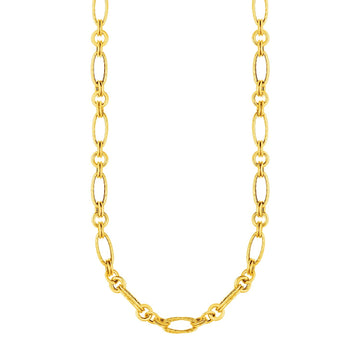 14k Yellow Gold Twisted and Polished Link Necklace