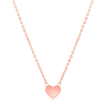 14k Rose Gold Polished Mini Heart Necklace