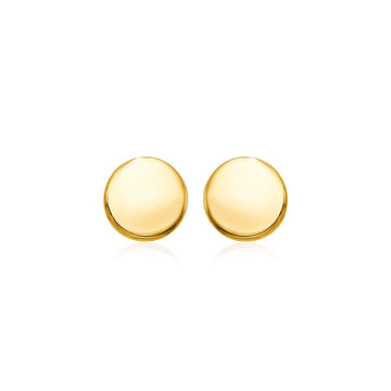 14k Yellow Gold Polished Round Post Earrings