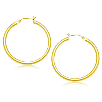 10k Yellow Gold Polished Hoop Earrings (40 mm)