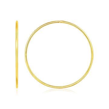 Endless Hoop Style Earring in 14K Yellow Gold